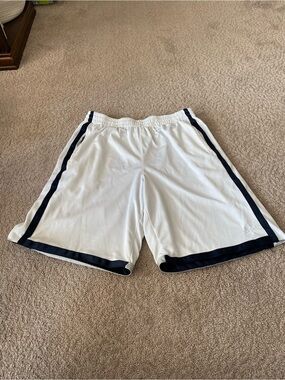STARTER White Athletic Shorts with Navy Trim Reversible